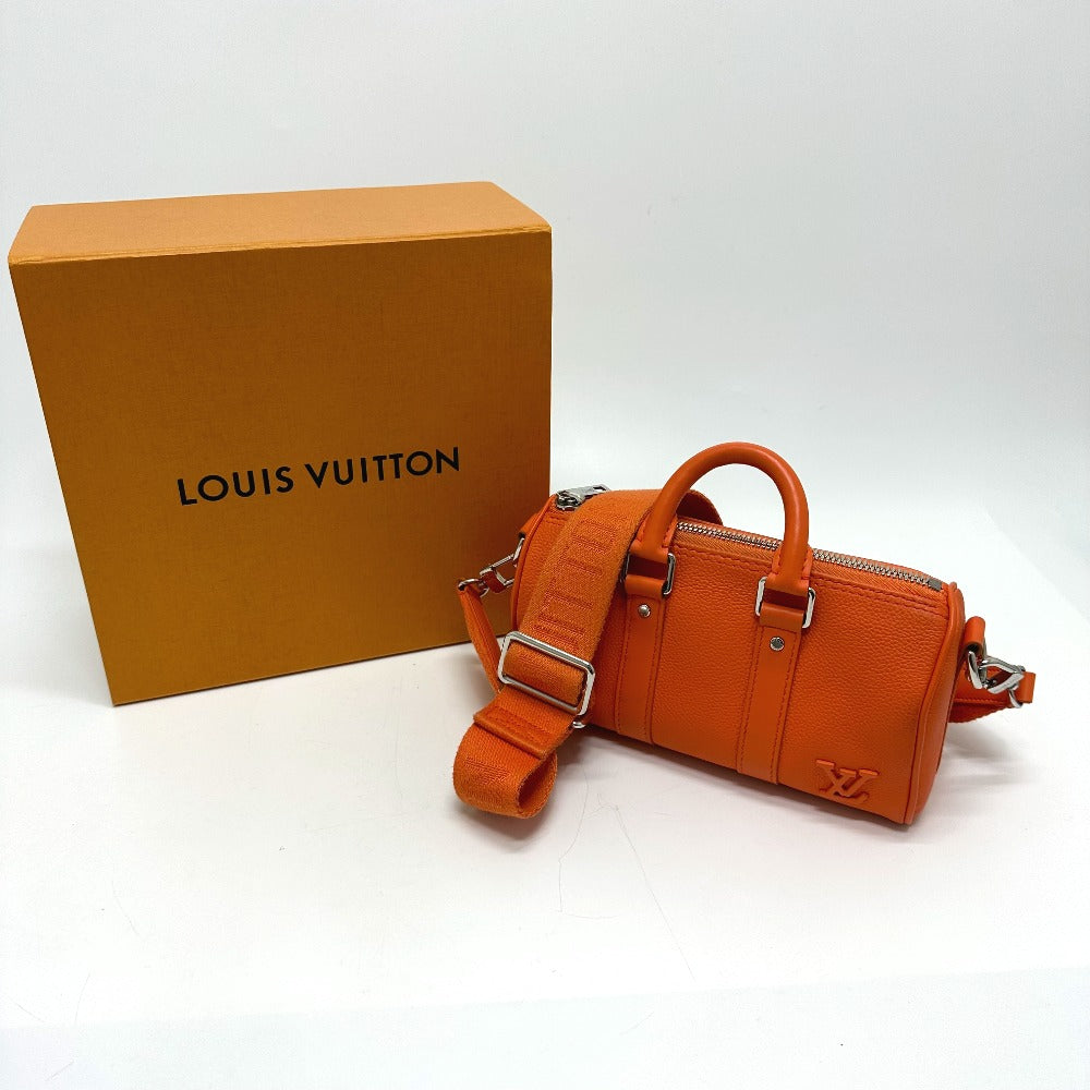 LOUIS VUITTON M81004 LV Aerogram Keepall XS 2-Way Crossbody Shoulder Bag in Orange Leather