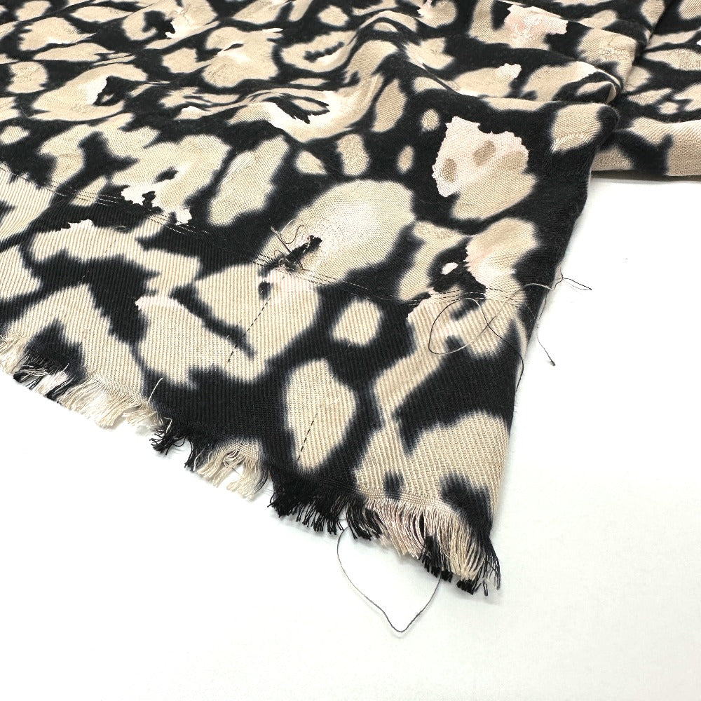 Dior 14SOD141 Leopard Print Large Shawl/Scarf, Silk, Women's, Beige