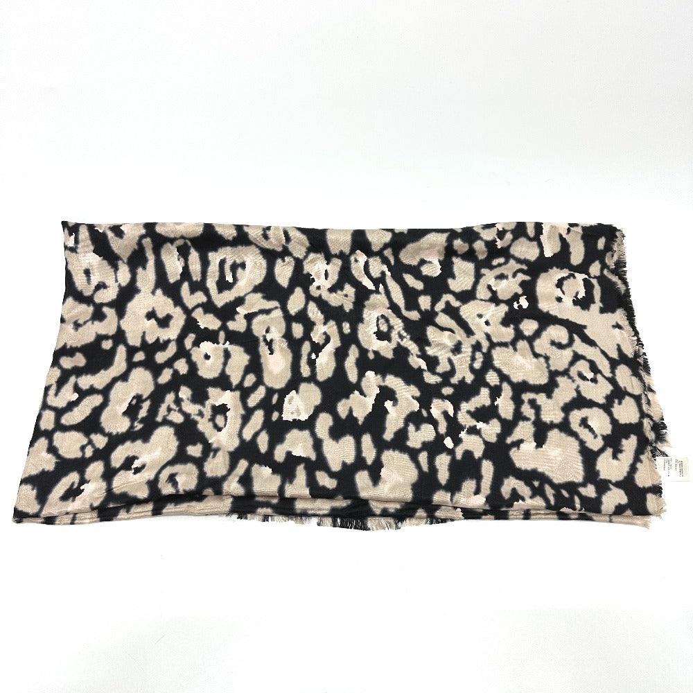 Dior 14SOD141 Leopard Print Large Shawl/Scarf, Silk, Women's, Beige