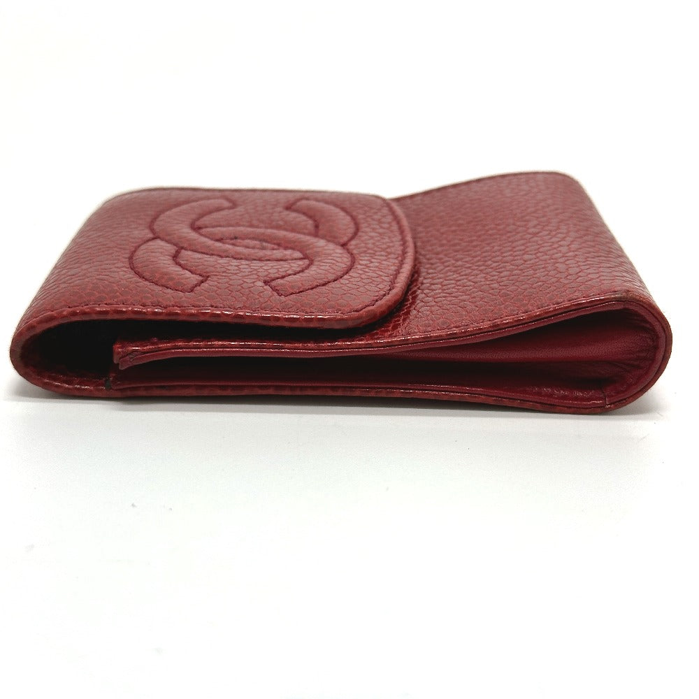 CHANEL CC Coco Mark Mini Pouch Cigarette Case in Caviar Leather, Red