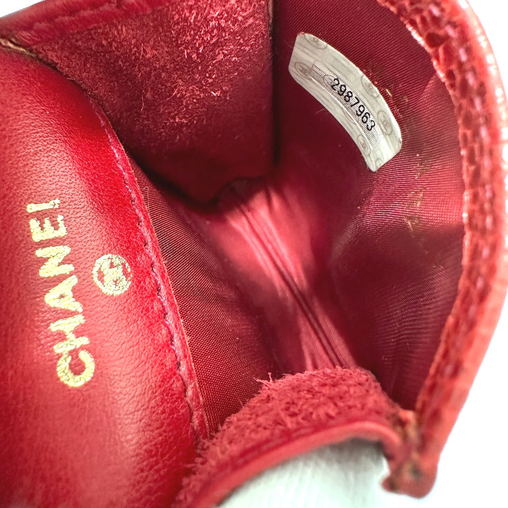 CHANEL CC Coco Mark Mini Pouch Cigarette Case in Caviar Leather, Red