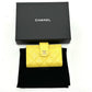 CHANEL AP1991 CC Coco Mark Classic Small Wallet, Card Case, Coin Case, Caviar Leather, Women's, Yellow