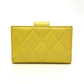 CHANEL AP1991 CC Coco Mark Classic Small Wallet, Card Case, Coin Case, Caviar Leather, Women's, Yellow