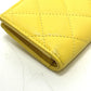CHANEL AP1991 CC Coco Mark Classic Small Wallet, Card Case, Coin Case, Caviar Leather, Women's, Yellow