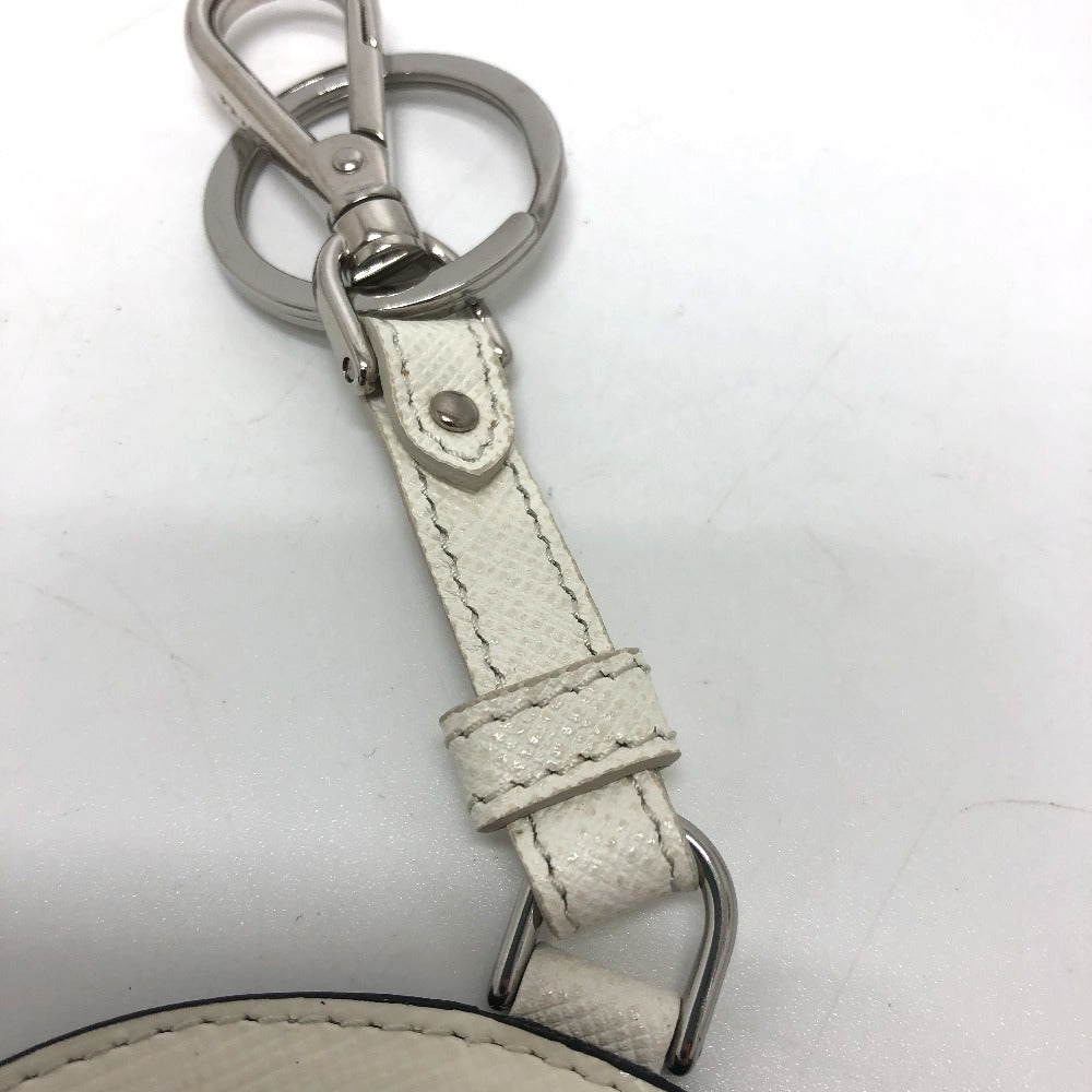 PRADA 2TL296 鍵/キーリング チャーム ファッション小物 キーホルダー サフィアーノレザ－ レディース ホワイト