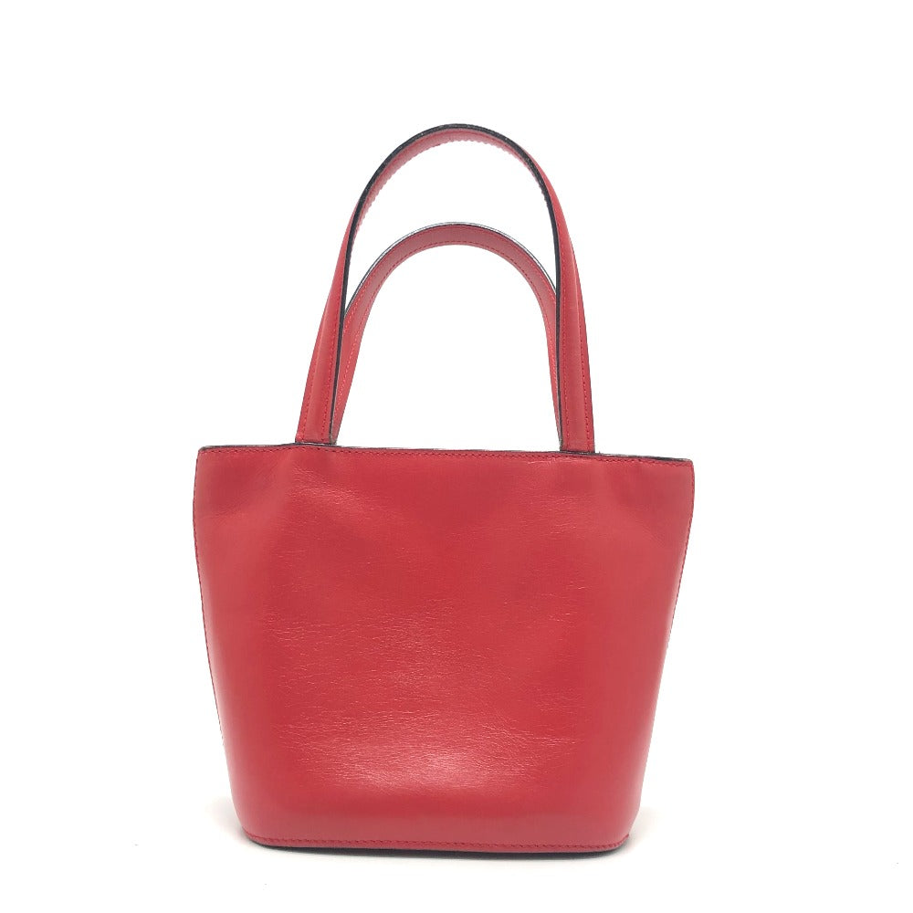 CELINE Mini Tote Bag Handbag Leather Women's Red