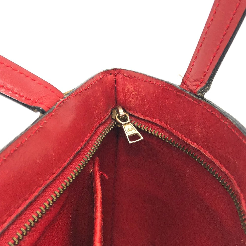 CELINE Mini Tote Bag Handbag Leather Women's Red