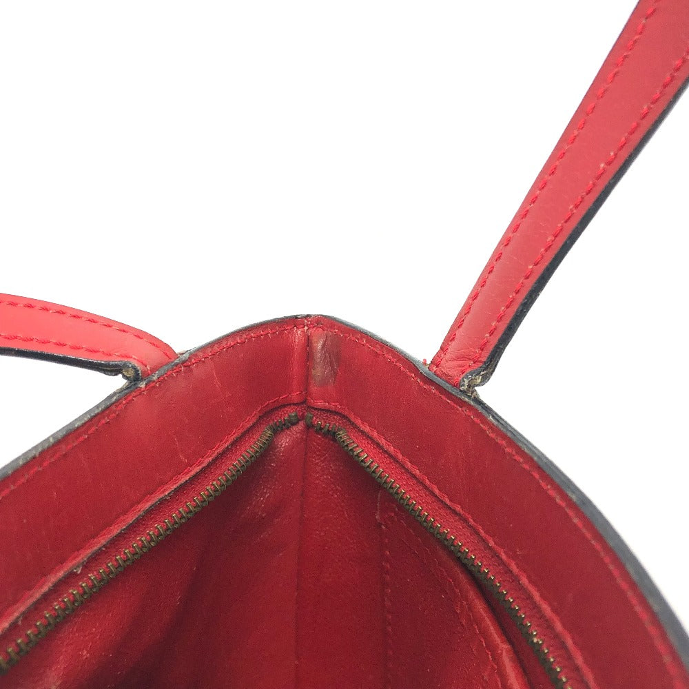 CELINE Mini Tote Bag Handbag Leather Women's Red
