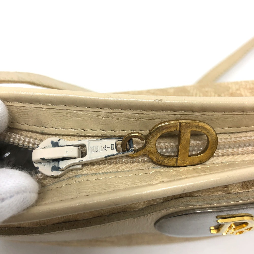 Dior Trotter Vintage Shoulder Bag, Canvas, Women's, Beige