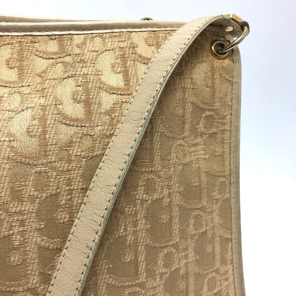 Dior Trotter Vintage Shoulder Bag, Canvas, Women's, Beige