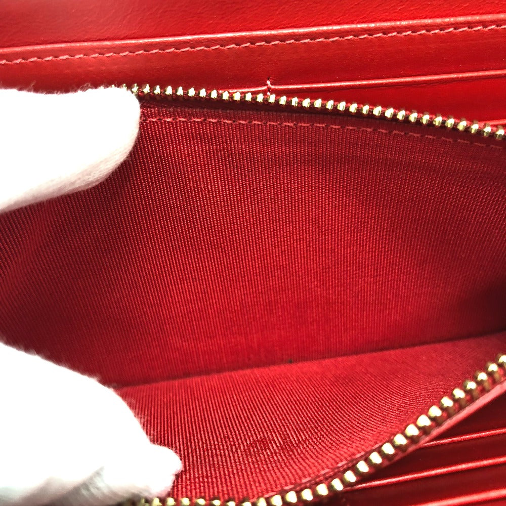 Christian Louboutin Panettone Spiked Studs Round Zip Long Wallet in Black Leather