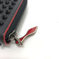 Christian Louboutin Panettone Spiked Studs Round Zip Long Wallet in Black Leather