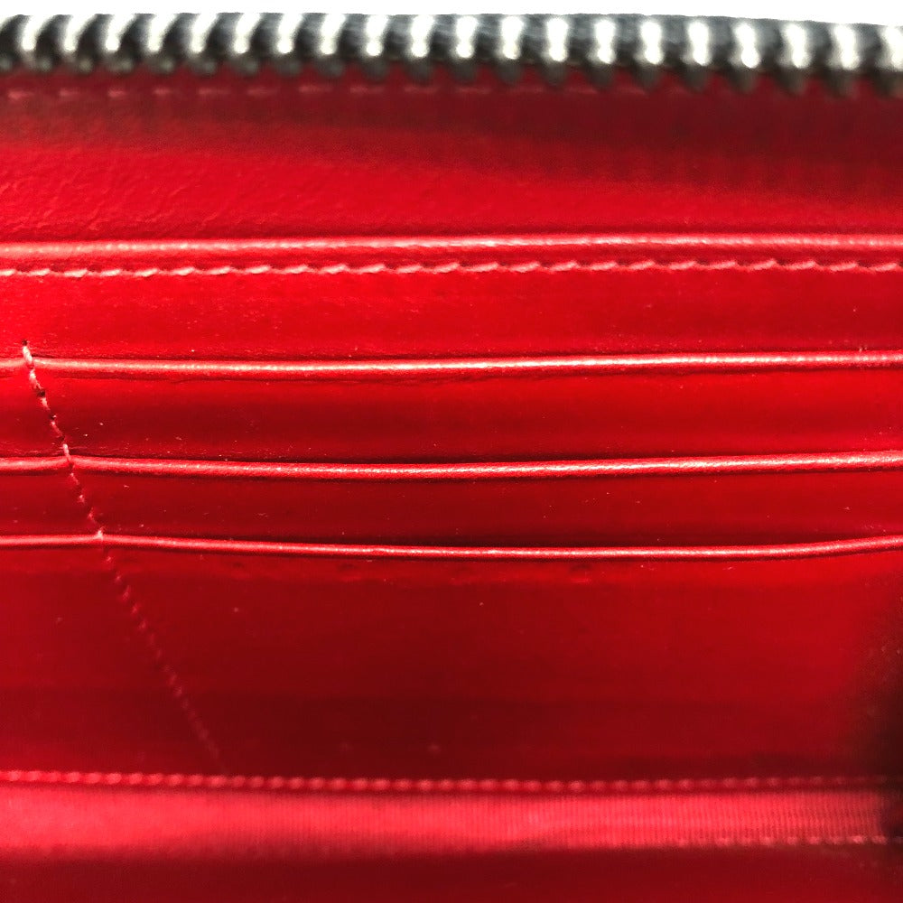 Christian Louboutin Panettone Spiked Studs Round Zip Long Wallet in Black Leather
