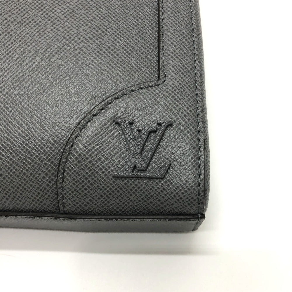 LOUIS VUITTON M30856 Taiga Slim Briefcase, 2-Way Bag, Shoulder Bag, Business Bag, Taiga Leather, Men's, Gracie Gray