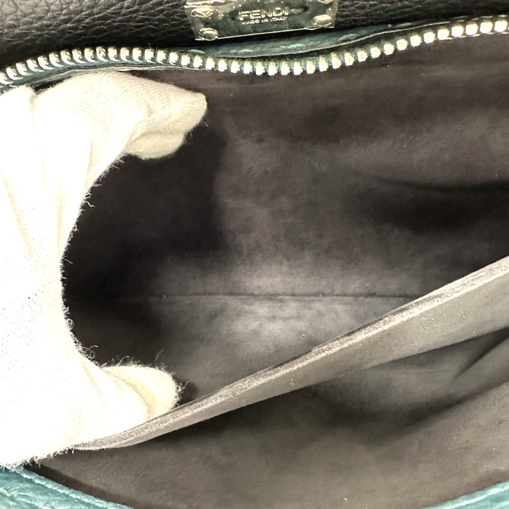 FENDI 7VA406 Selleria Monster Iconic Peekaboo Fit Business Bag, Leather, Unisex, Blue