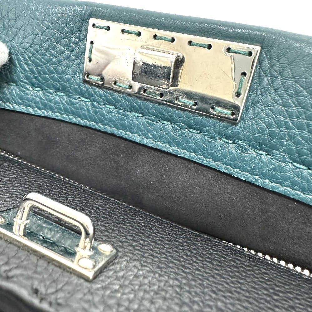 FENDI 7VA406 Selleria Monster Iconic Peekaboo Fit Business Bag, Leather, Unisex, Blue