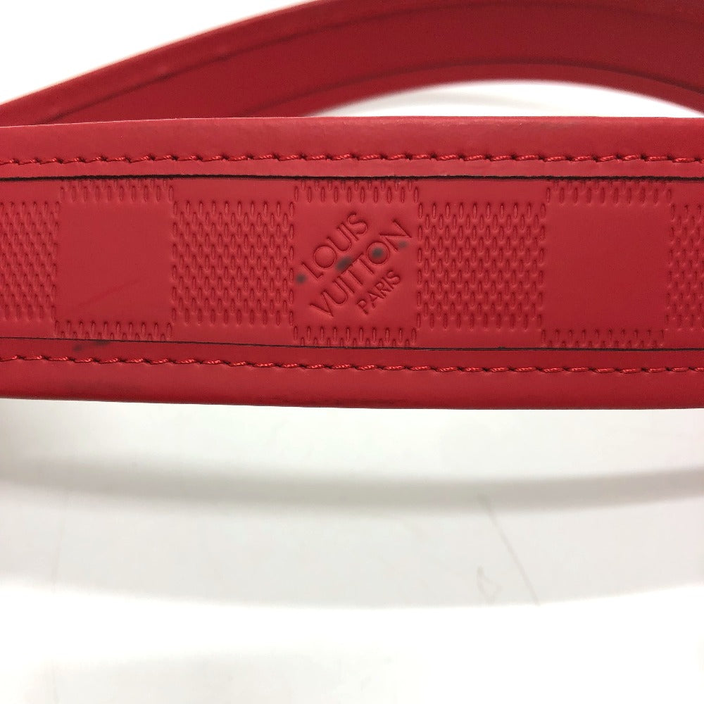 LOUIS VUITTON M9122 Damier Infini Santur Stamp Fashion Accessory Pants Belt in Damier Infini Leather, Women's, Red