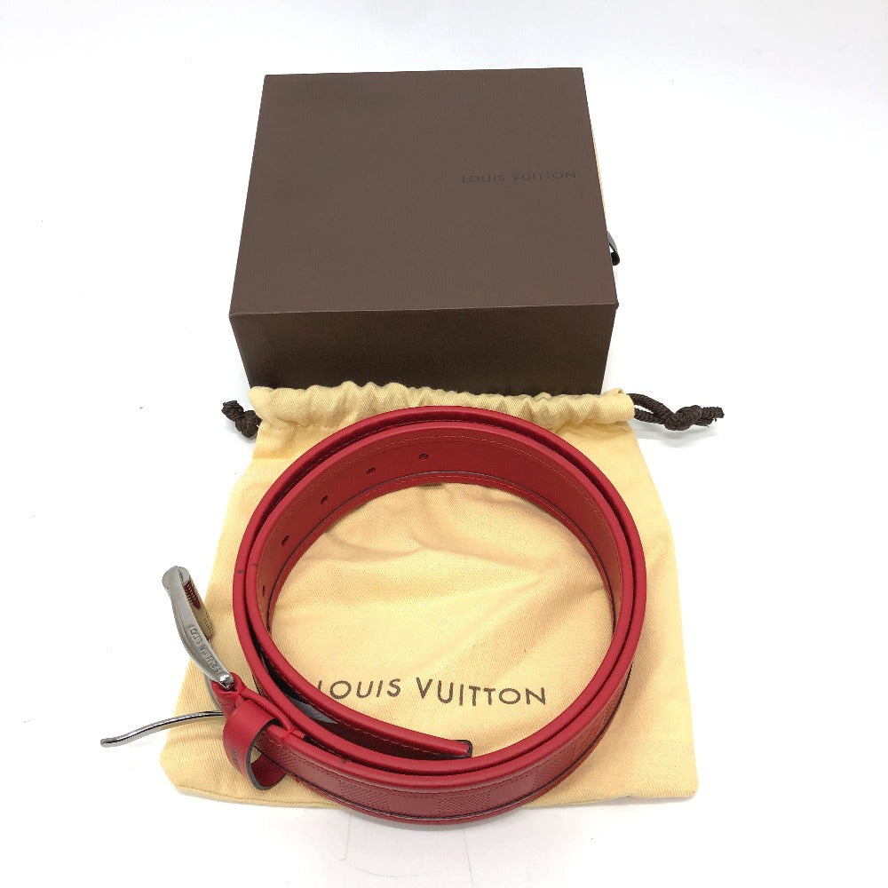 LOUIS VUITTON M9122 Damier Infini Santur Stamp Fashion Accessory Pants Belt in Damier Infini Leather, Women's, Red