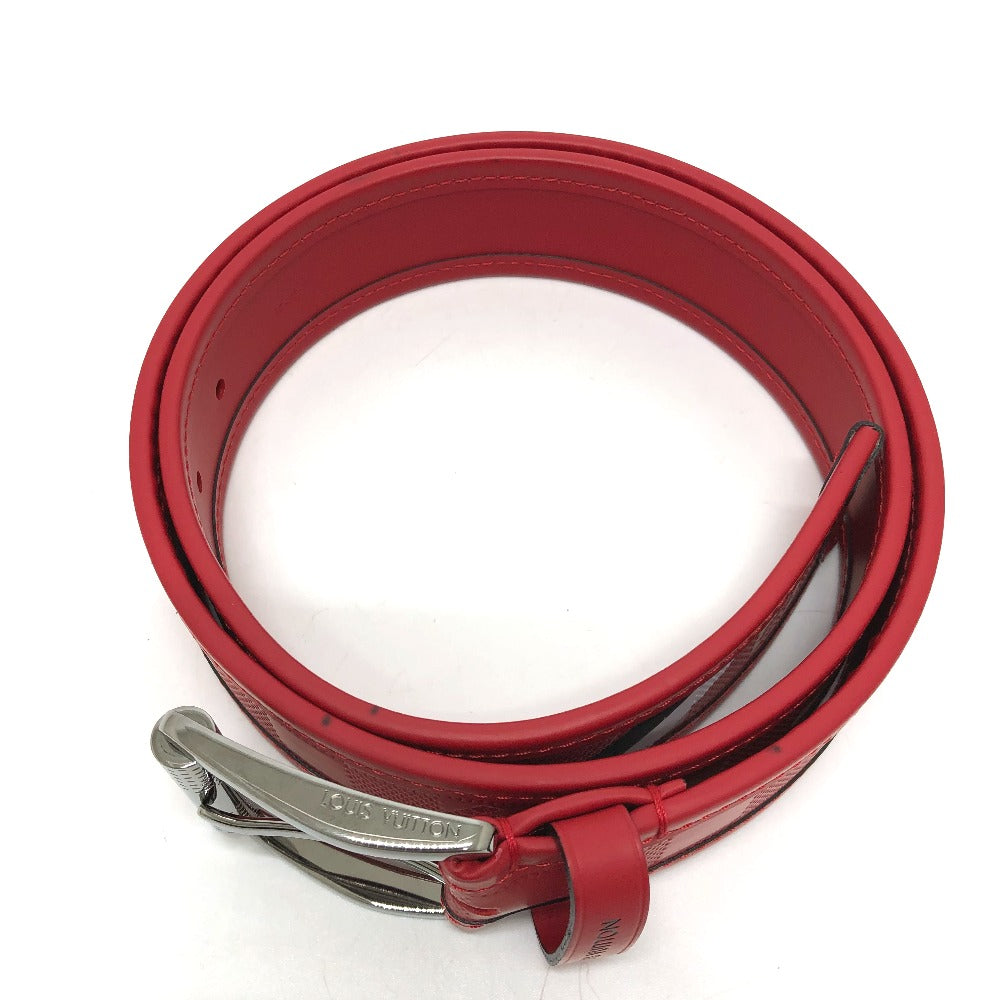 LOUIS VUITTON M9122 Damier Infini Santur Stamp Fashion Accessory Pants Belt in Damier Infini Leather, Women's, Red