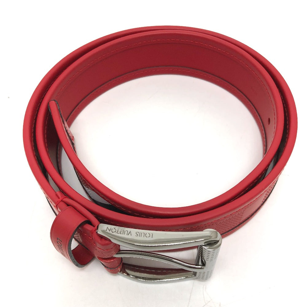 LOUIS VUITTON M9122 Damier Infini Santur Stamp Fashion Accessory Pants Belt in Damier Infini Leather, Women's, Red