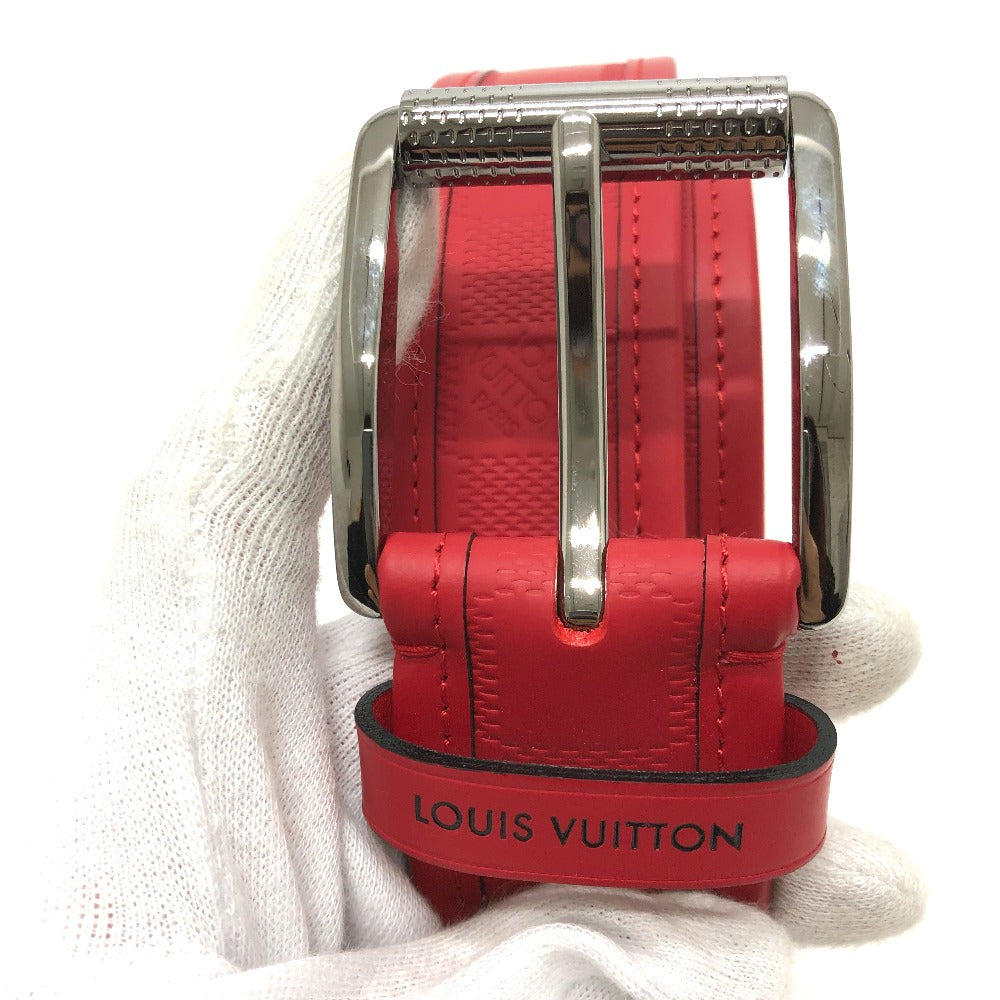 LOUIS VUITTON M9122 Damier Infini Santur Stamp Fashion Accessory Pants Belt in Damier Infini Leather, Women's, Red