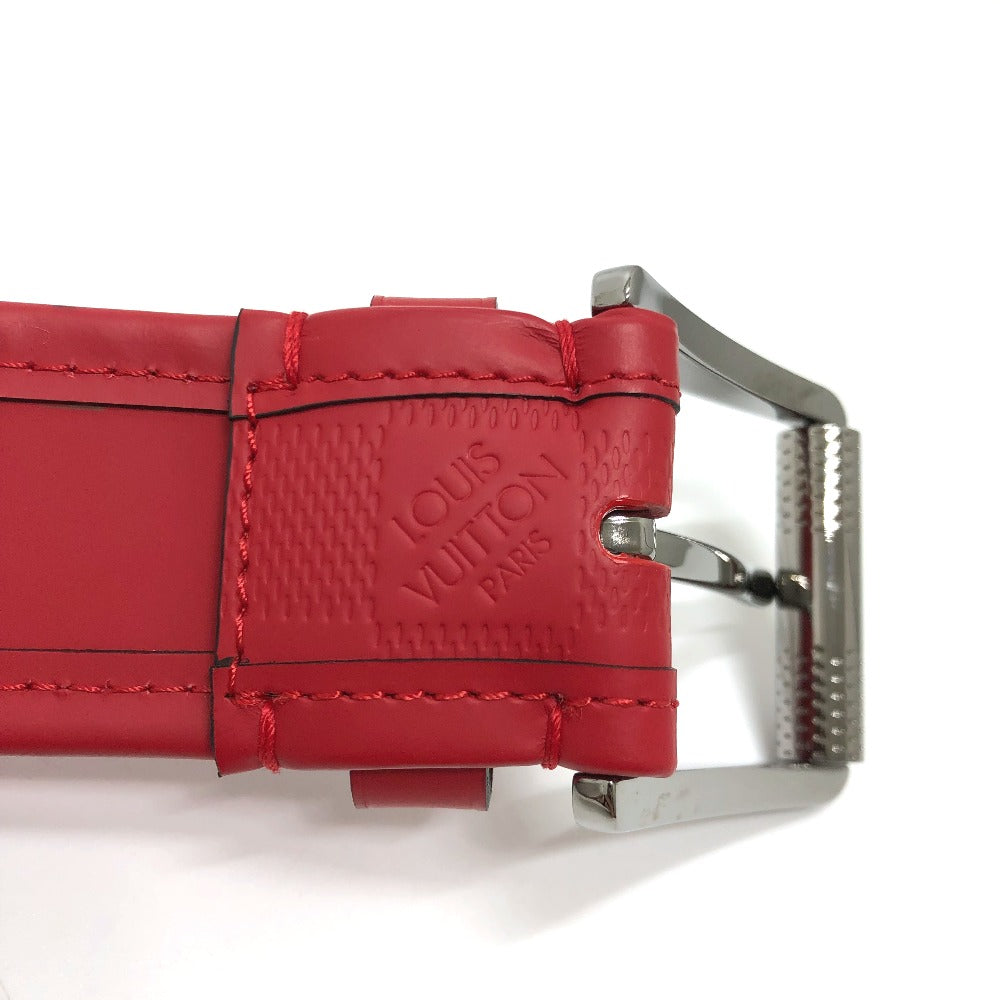 LOUIS VUITTON M9122 Damier Infini Santur Stamp Fashion Accessory Pants Belt in Damier Infini Leather, Women's, Red