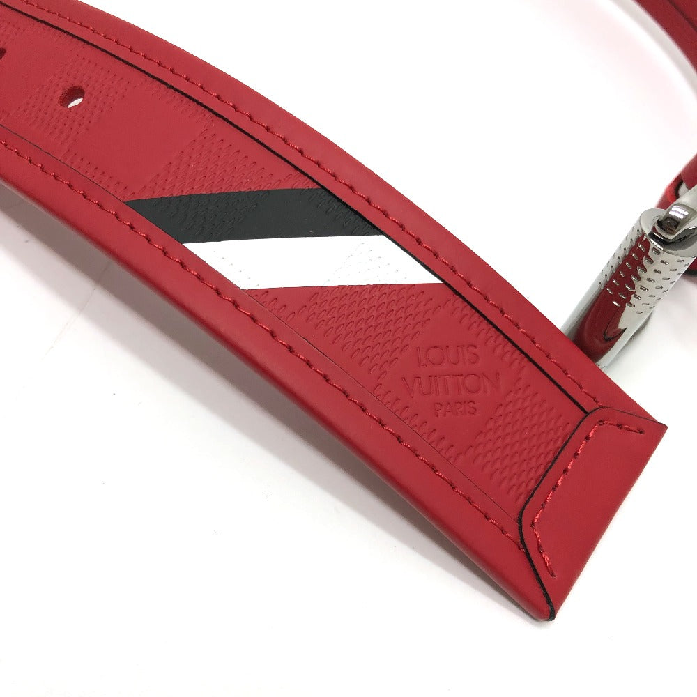 LOUIS VUITTON M9122 Damier Infini Santur Stamp Fashion Accessory Pants Belt in Damier Infini Leather, Women's, Red