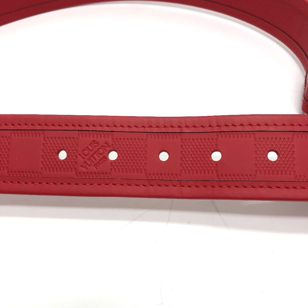 LOUIS VUITTON M9122 Damier Infini Santur Stamp Fashion Accessory Pants Belt in Damier Infini Leather, Women's, Red