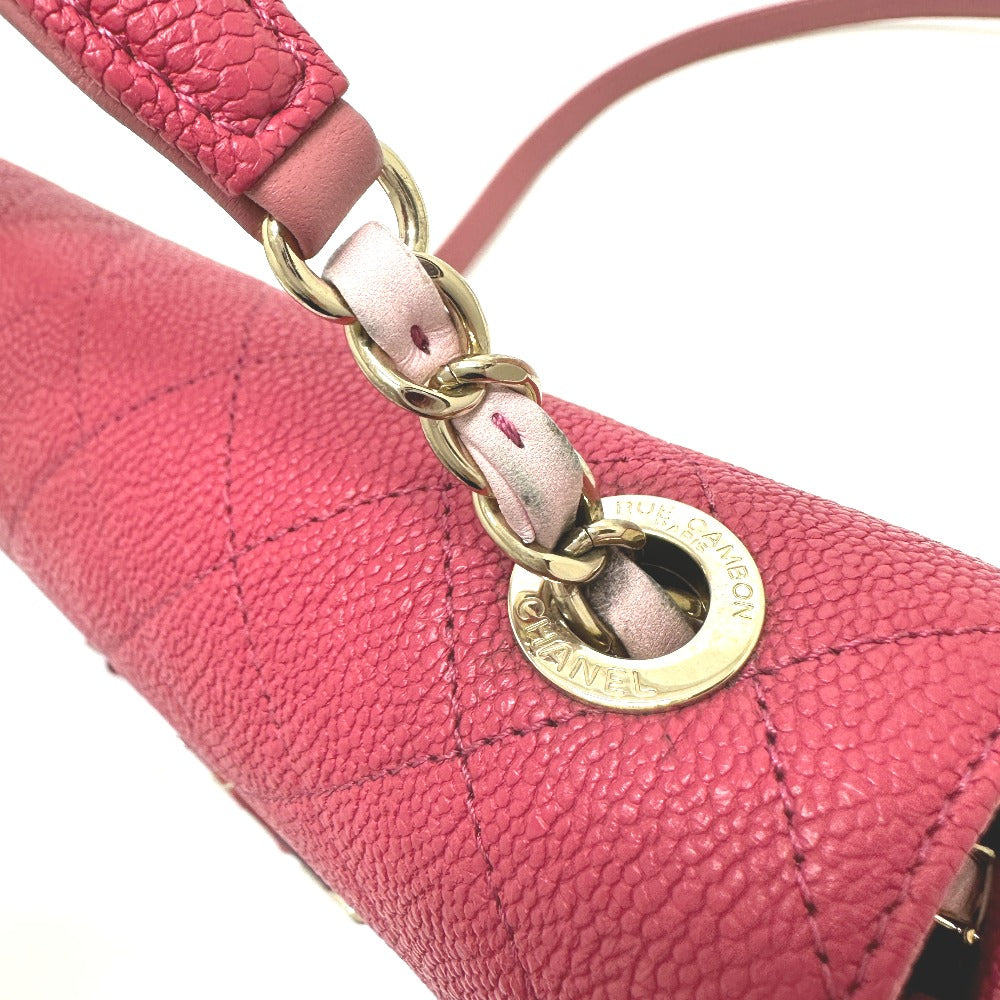 CHANEL Coco Mark CC Coil 2-Way Chain Shoulder Bag in Caviar Skin, Women's, Pink