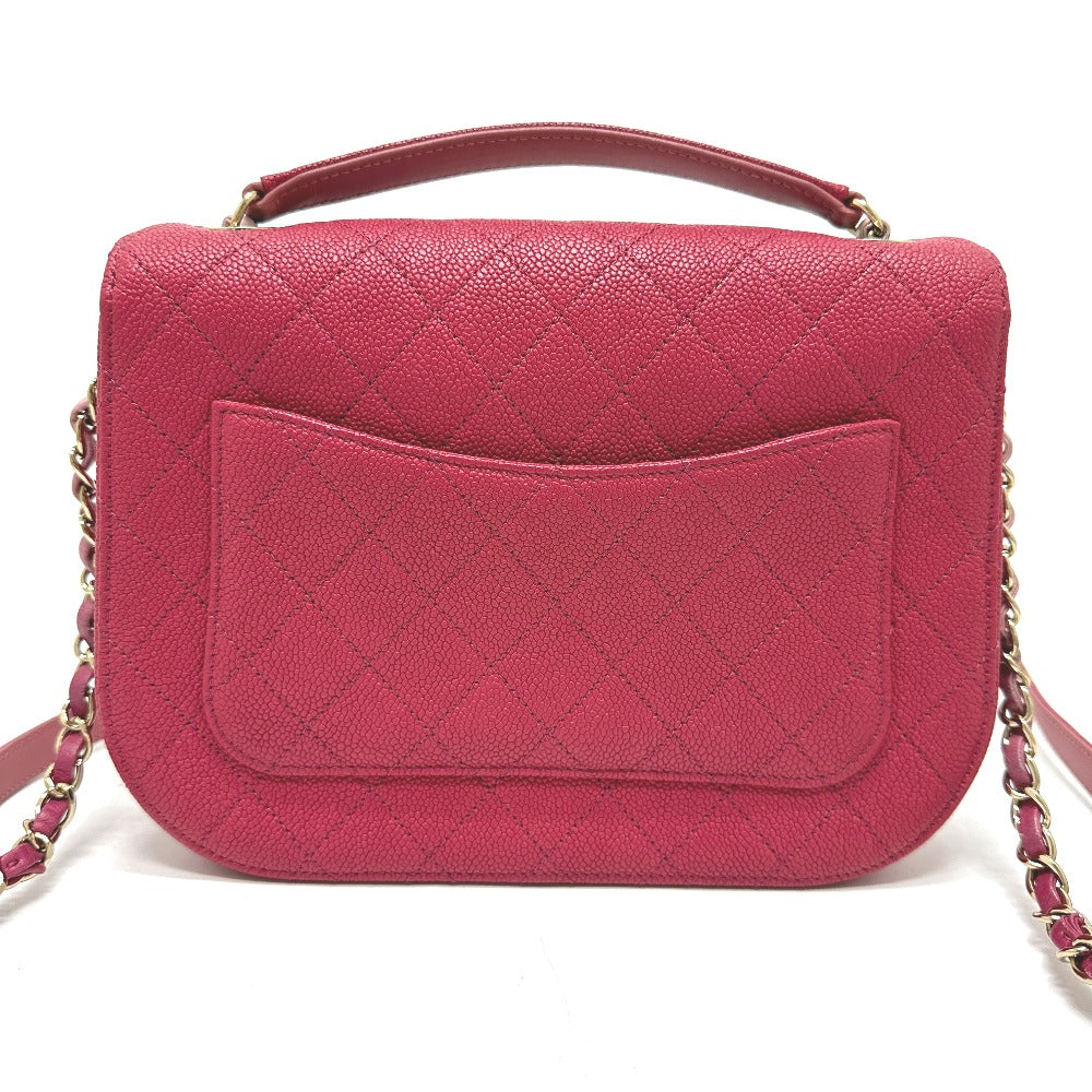CHANEL Coco Mark CC Coil 2-Way Chain Shoulder Bag in Caviar Skin, Women's, Pink