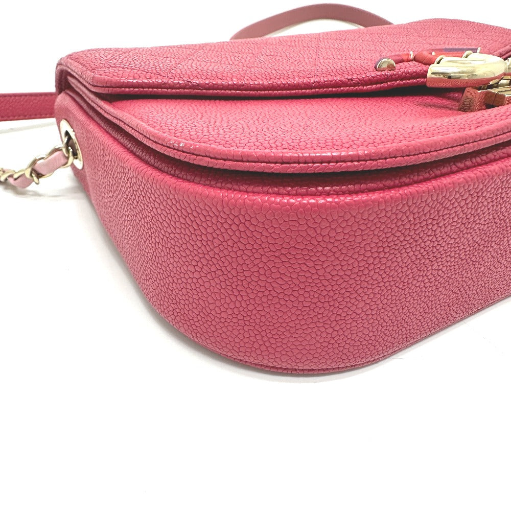 CHANEL Coco Mark CC Coil 2-Way Chain Shoulder Bag in Caviar Skin, Women's, Pink