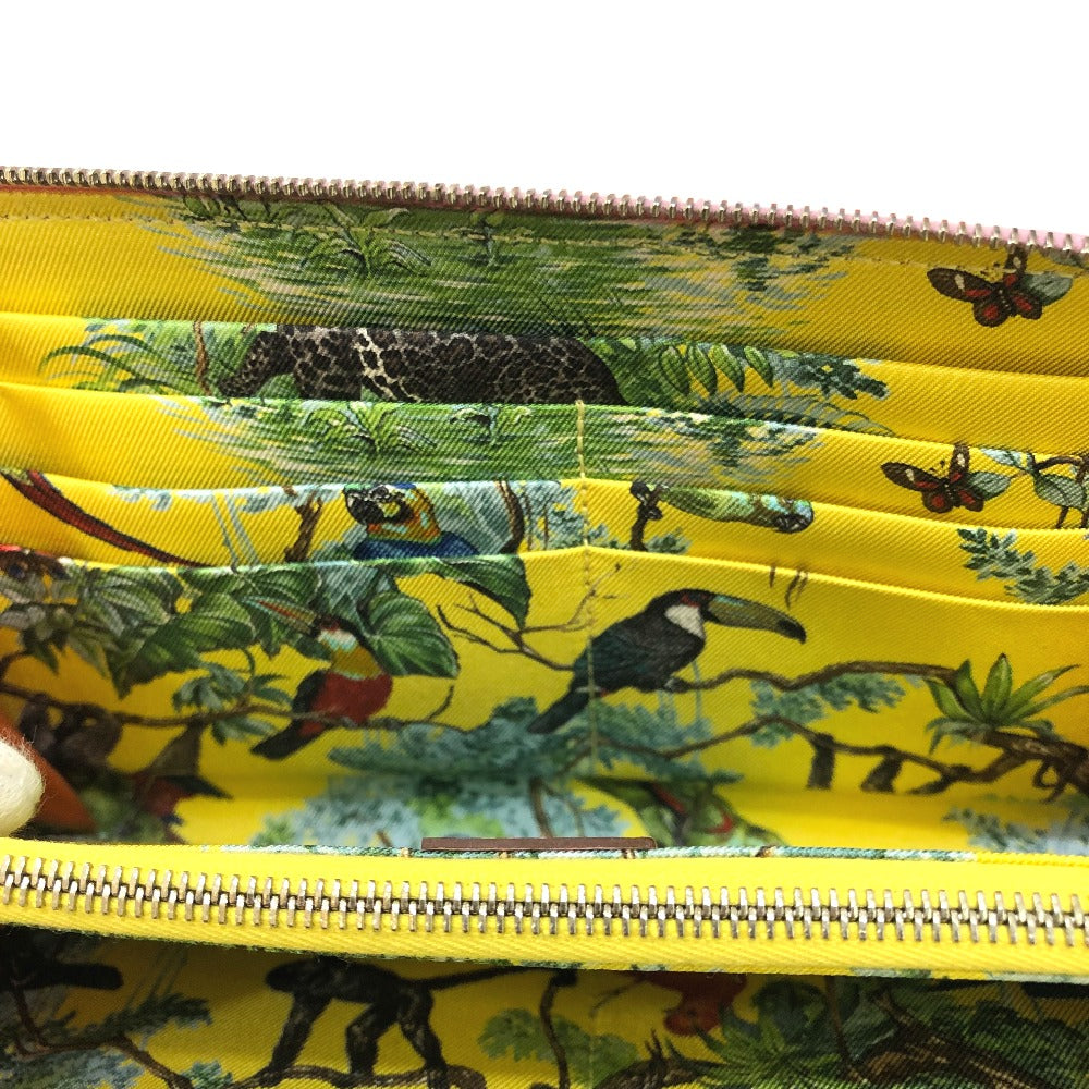 HERMES All-Over Print Azap Long Silk-In Round Zipper Wallet/Wallet, Epsom Leather, Women's, Mauve Sylvestre, Pink