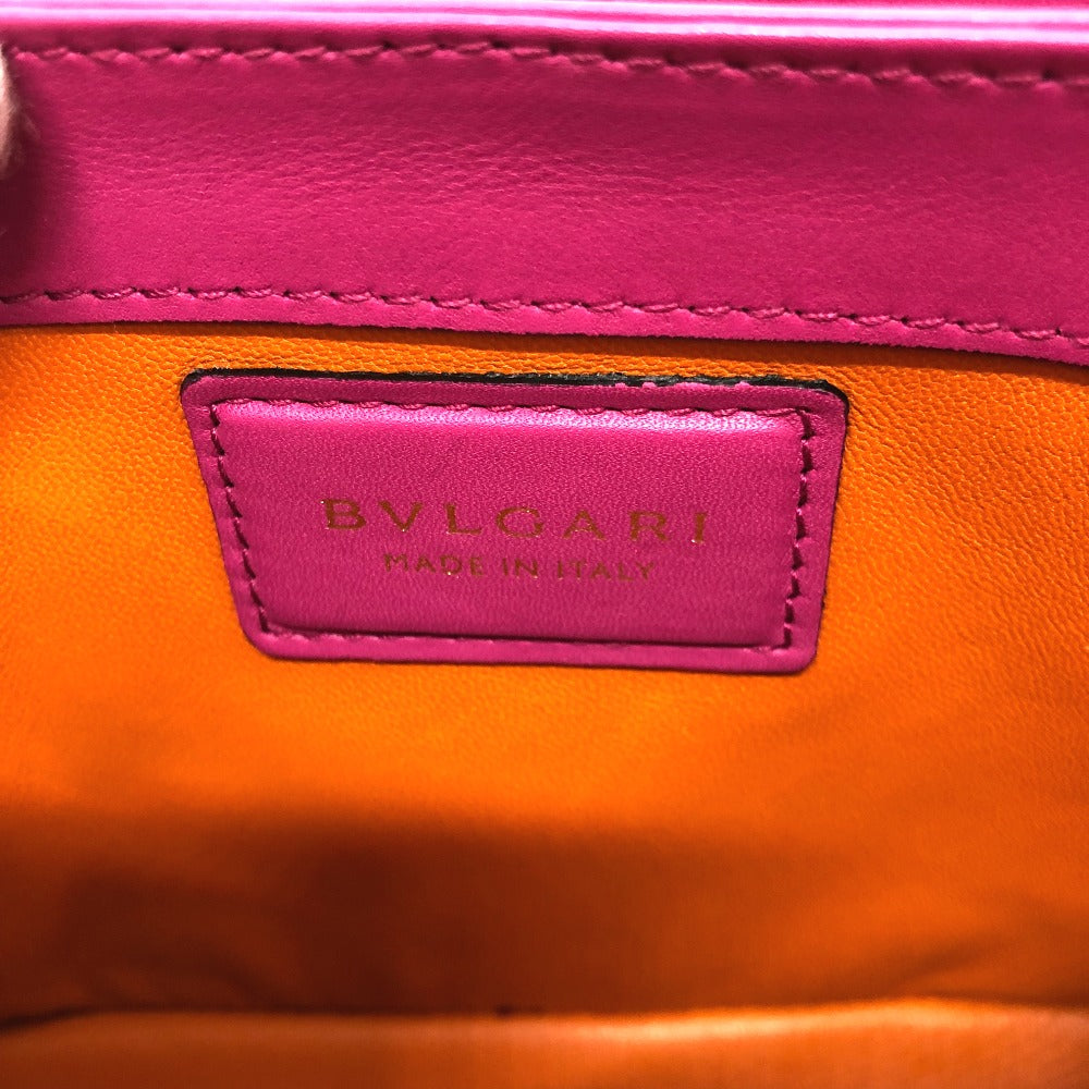 BVLGARI Serpenti Vipa 2-Way Shoulder Bag, Leather, Pink, Women's