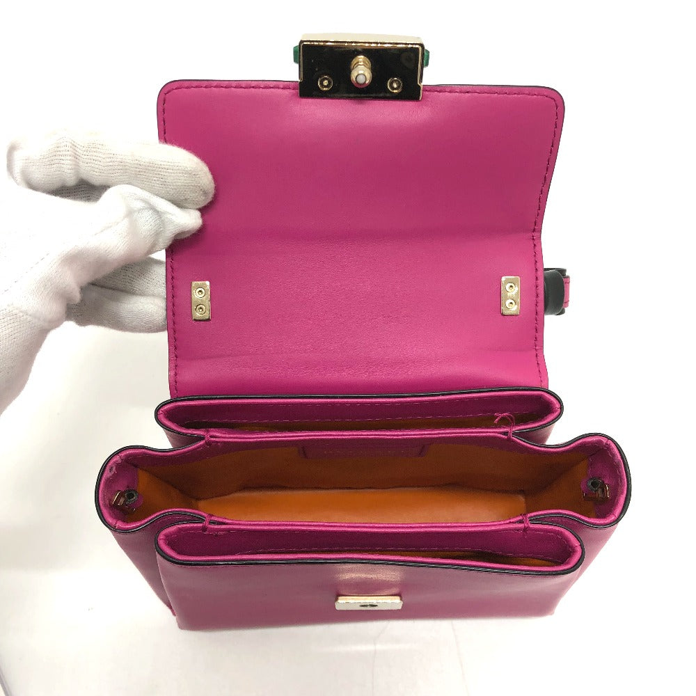 BVLGARI Serpenti Vipa 2-Way Shoulder Bag, Leather, Pink, Women's