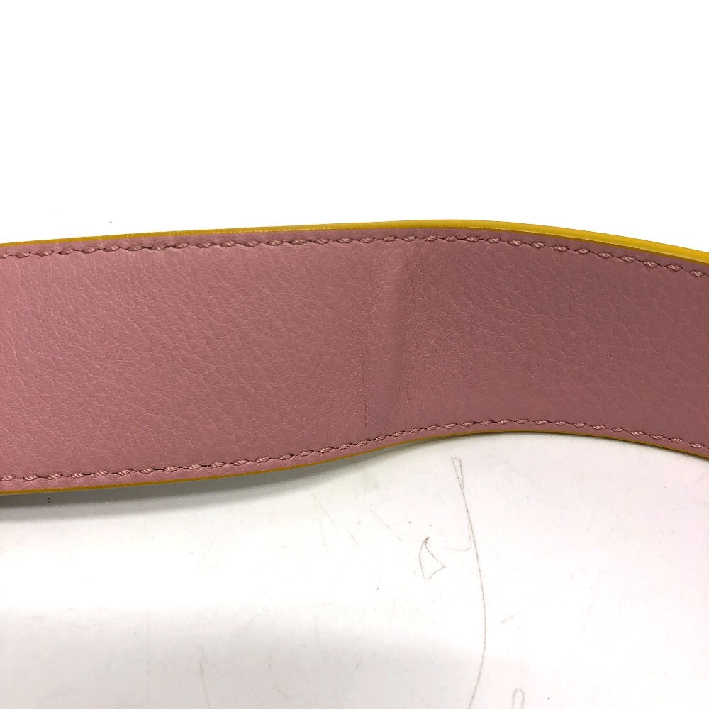 FENDI Strap Only Strap You Logo Shoulder Strap Leather Women's Gray/Pink