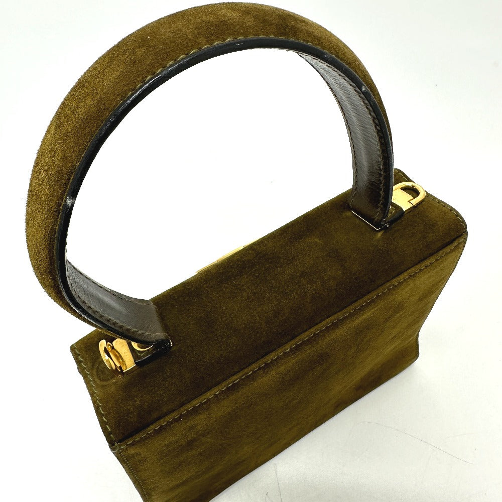 Salvatore Ferragamo Gancini handbag in brown suede for women