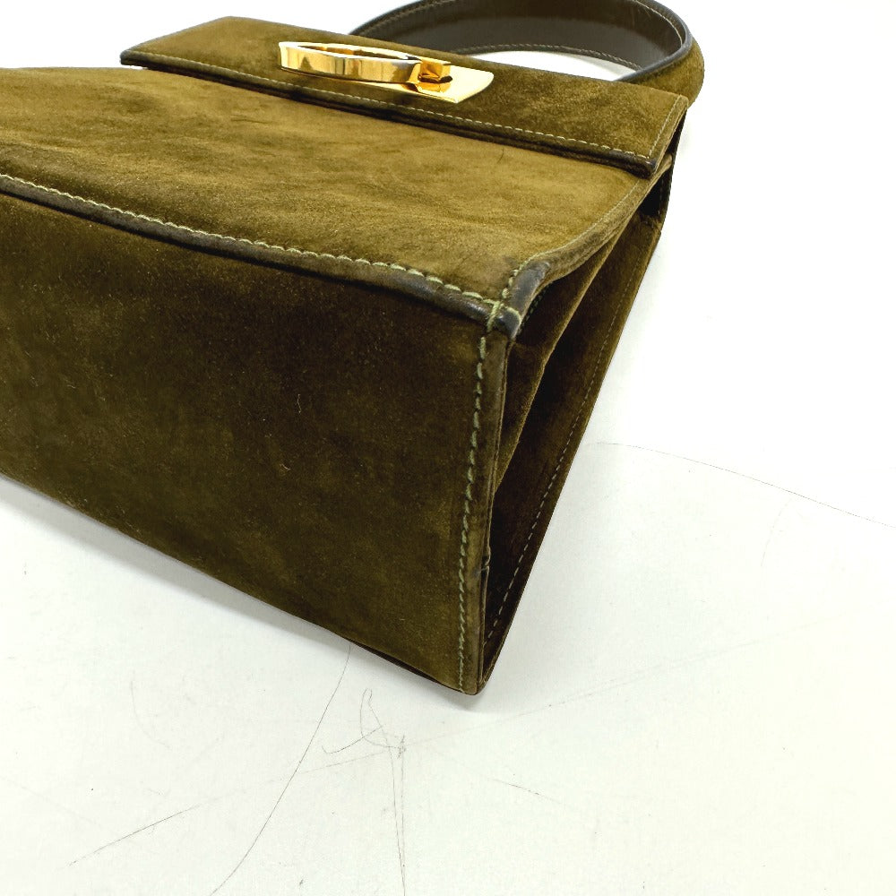 Salvatore Ferragamo Gancini handbag in brown suede for women