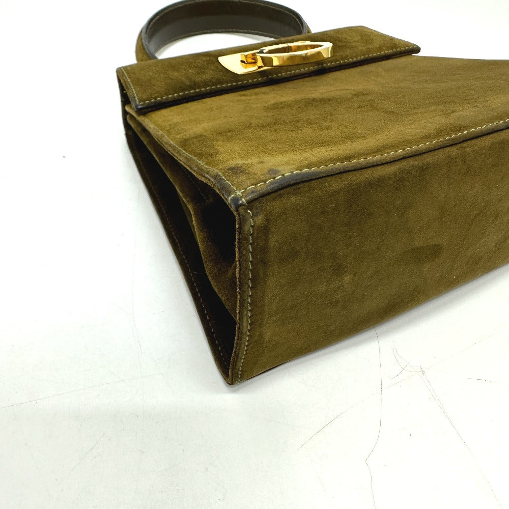 Salvatore Ferragamo Gancini handbag in brown suede for women