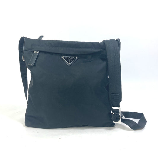 PRADA 2VH055 ロゴプレート トライアングルロゴ 三角ロゴ プレート 斜め掛け カバン ショルダーバッグ ナイロン メンズ ブラック