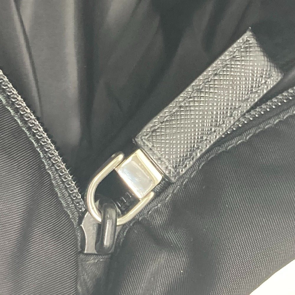 PRADA 2VH055 Logo Plate Triangle Logo Crossbody Shoulder Bag Nylon Men's Black