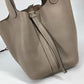 HERMES Picotin Lock PM 18 Tote Bag/Handbag in Taurillon Clemence Leather, Tourtiere Gray, for Women