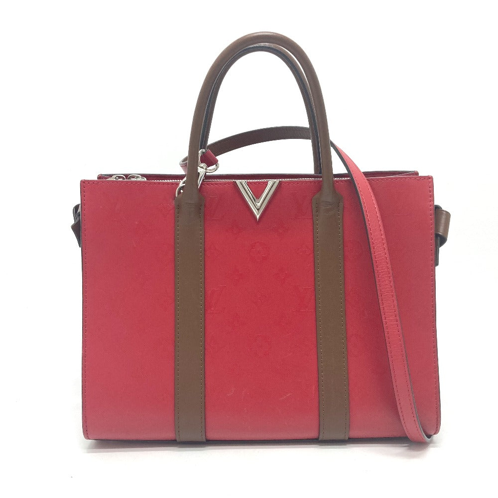 LOUIS VUITTON M42889 Monogram Very Tote MM 2-Way Tote Bag in Leather, Red