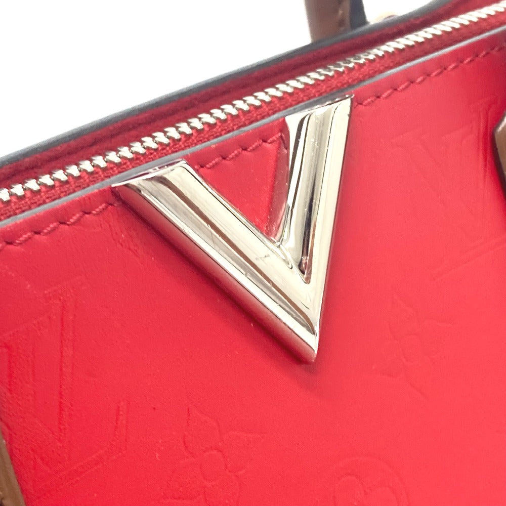 LOUIS VUITTON M42889 Monogram Very Tote MM 2-Way Tote Bag in Leather, Red