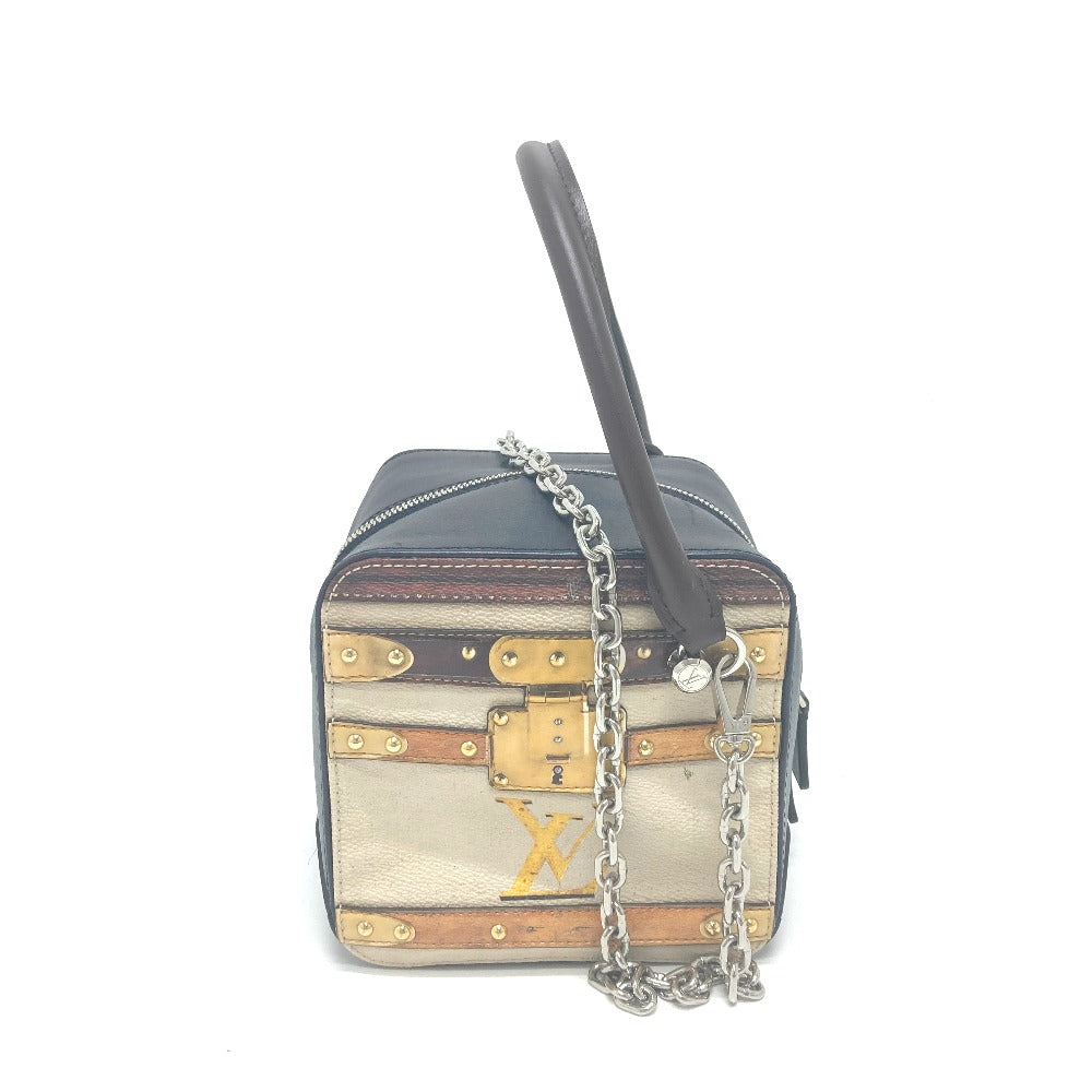 LOUIS VUITTON M52350 Trompe-l'oeil Chain 2-Way Handbag Leather Women's Black/Beige