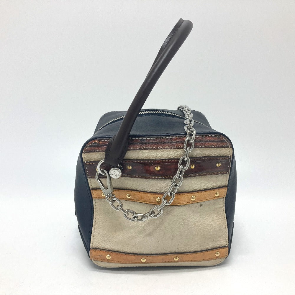 LOUIS VUITTON M52350 Trompe-l'oeil Chain 2-Way Handbag Leather Women's Black/Beige