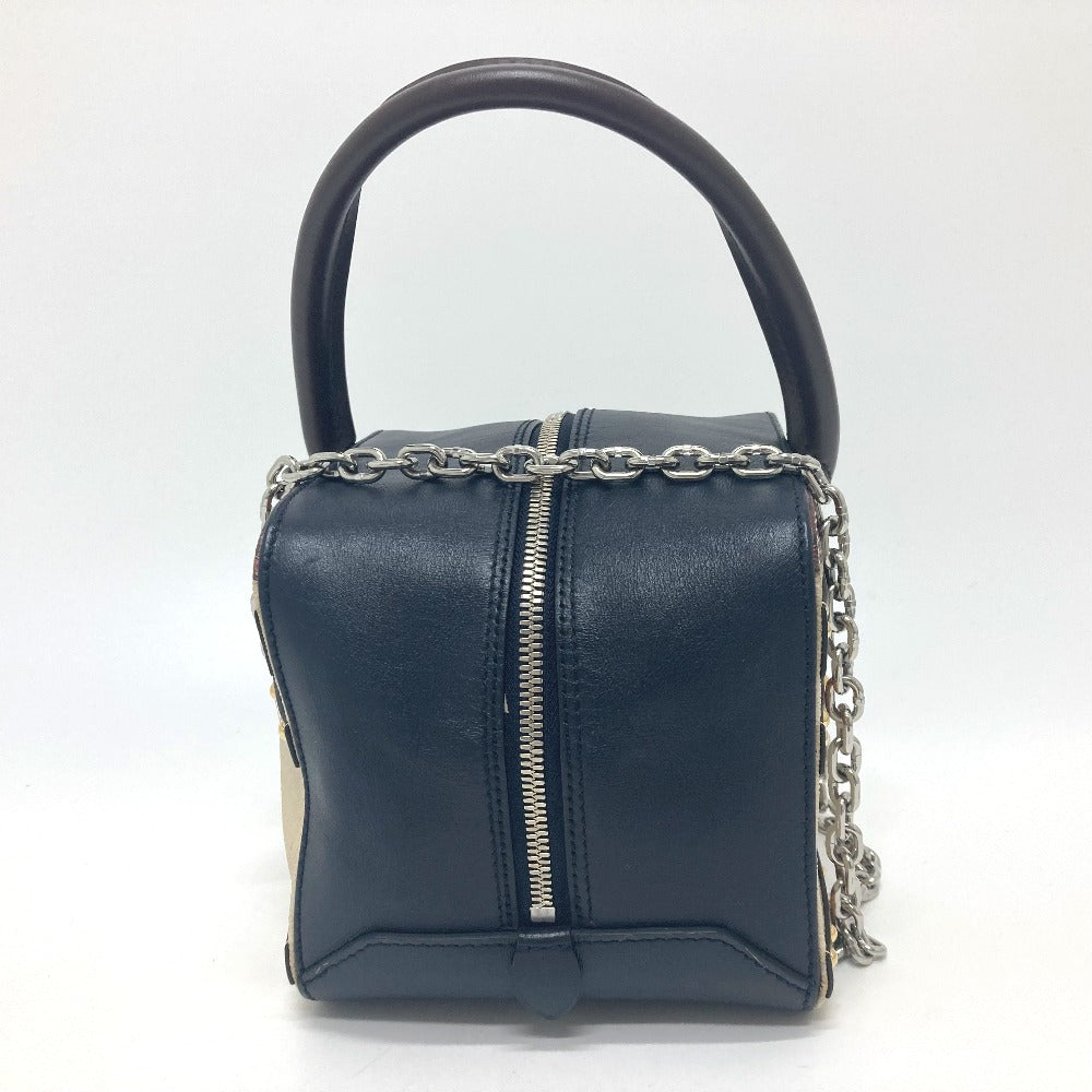 LOUIS VUITTON M52350 Trompe-l'oeil Chain 2-Way Handbag Leather Women's Black/Beige