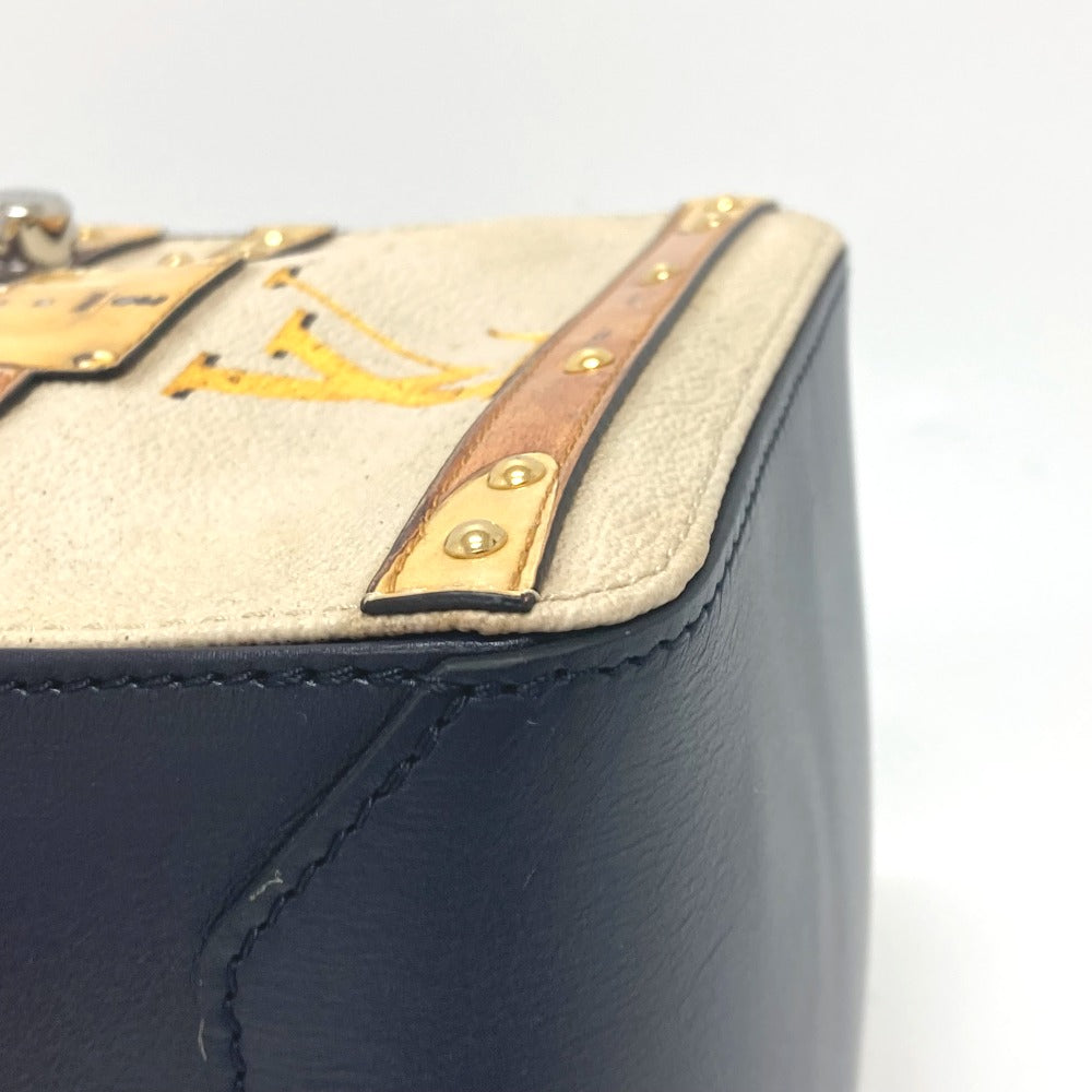 LOUIS VUITTON M52350 Trompe-l'oeil Chain 2-Way Handbag Leather Women's Black/Beige