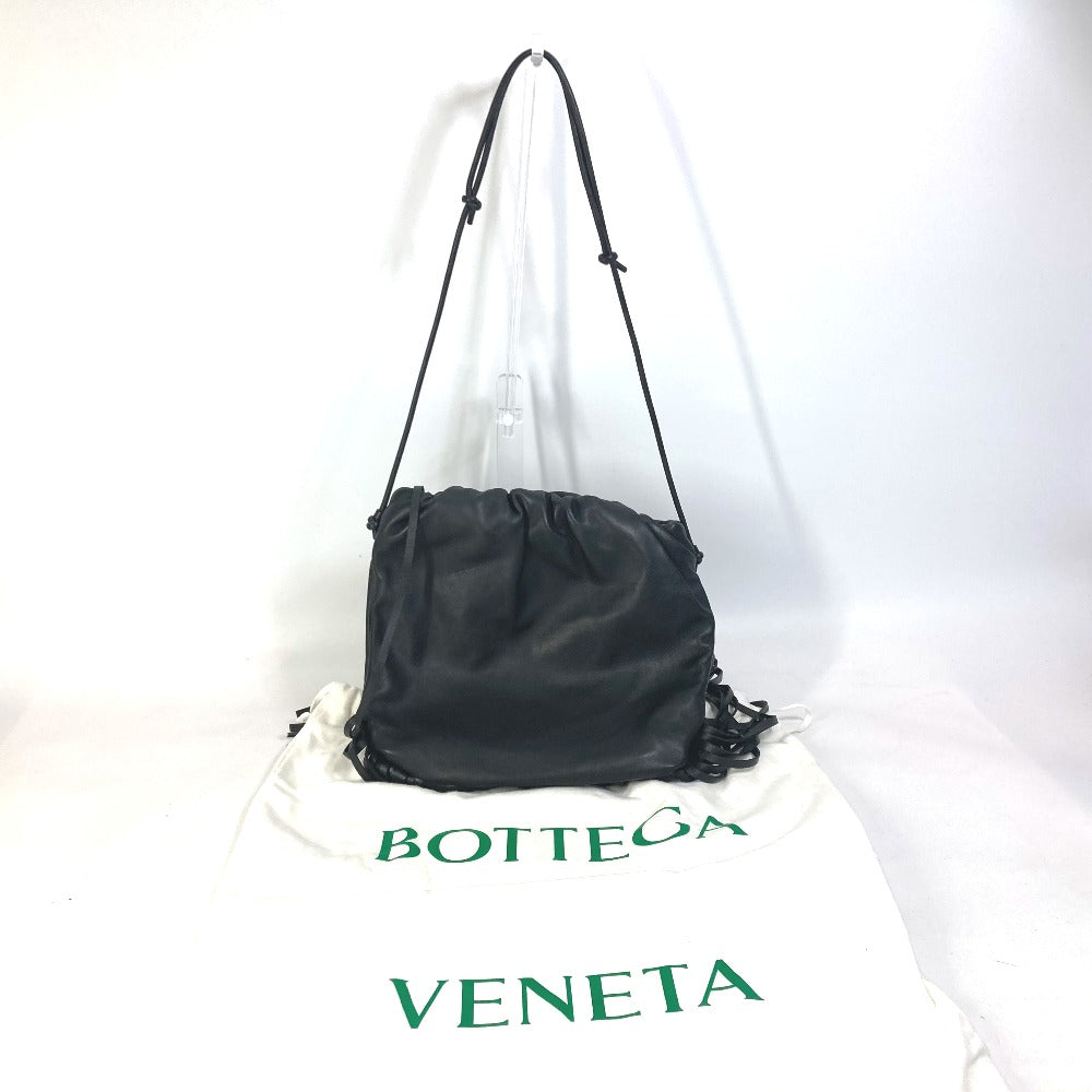 BOTTEGA VENETA 630363 ザ フリンジ ポーチ 肩掛け カバン ショルダーバッグ レザー レディース ブラック