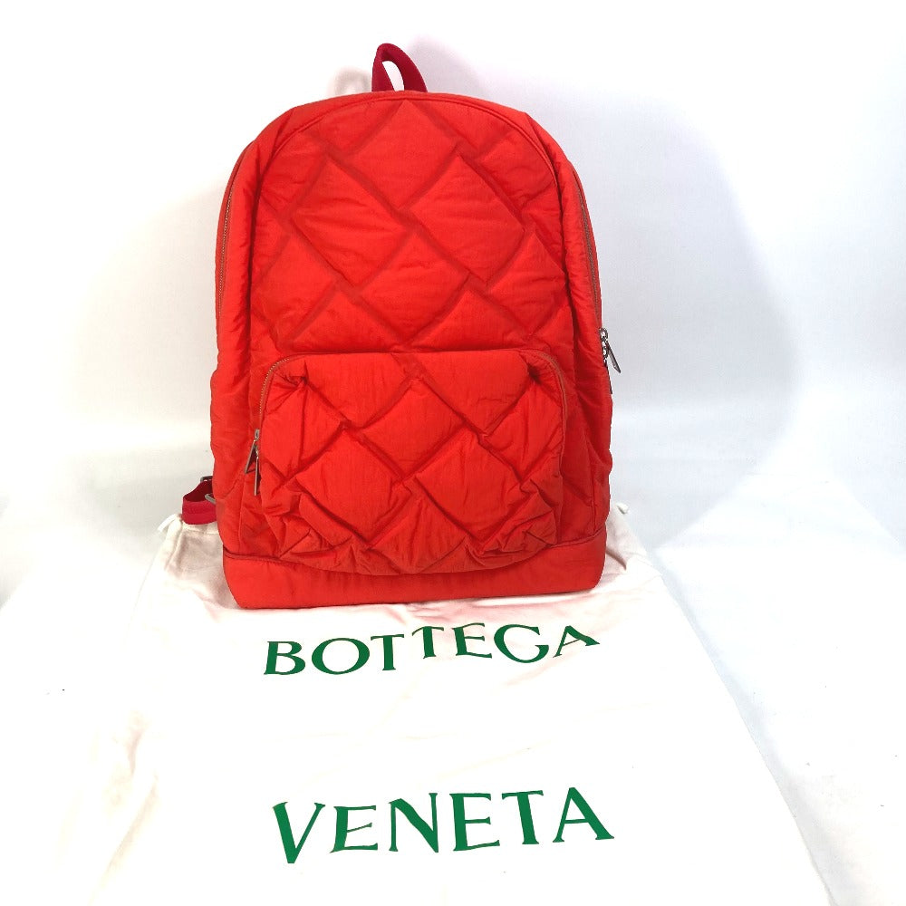 BOTTEGA VENETA 652188 Backpack, Maxi Intrecciato, Nylon, Men's, Tomato Red