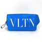 VALENTINO TY0B0719 VLTN Logo Body Bag, Crossbody Shoulder Bag, Waist Bag, Leather, Men's, Blue